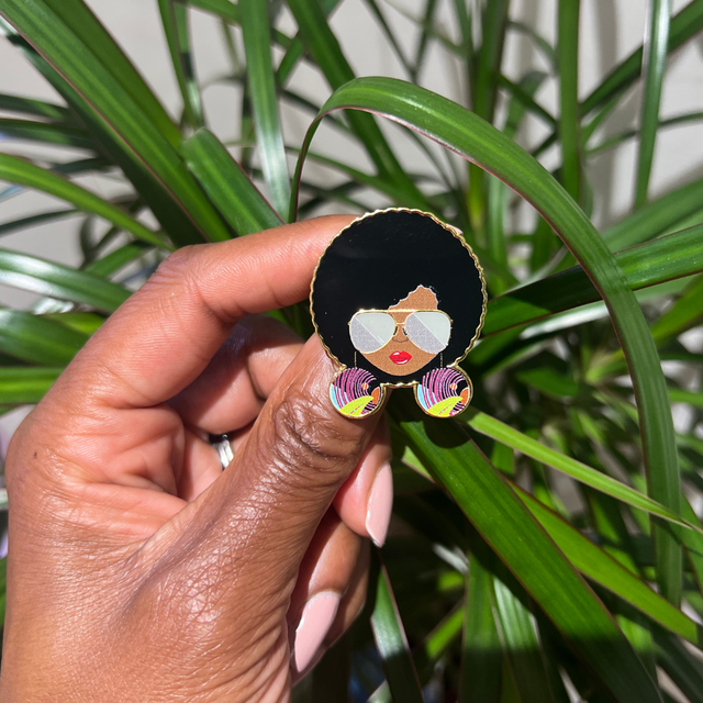 Brown Skin Girl Enamel Pin