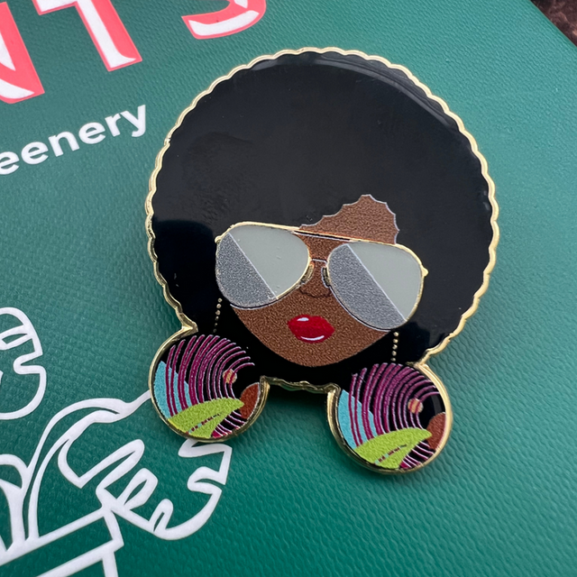Brown Skin Girl Enamel Pin
