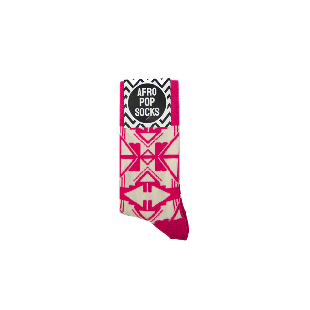 Afropop Socks (No tariff fee) - Shaka Pink Socks: L/XL