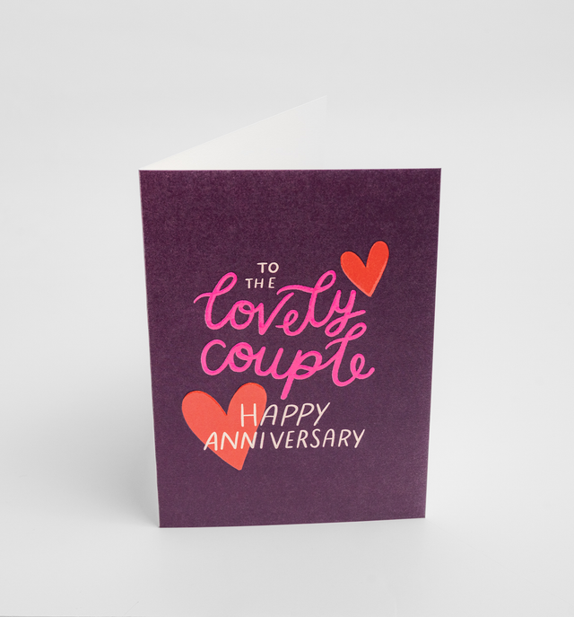 To The Lovely Couple Happy Anniversary Greeting Card