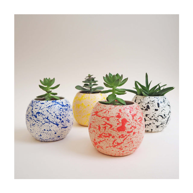 Round Splatter Plant Pot