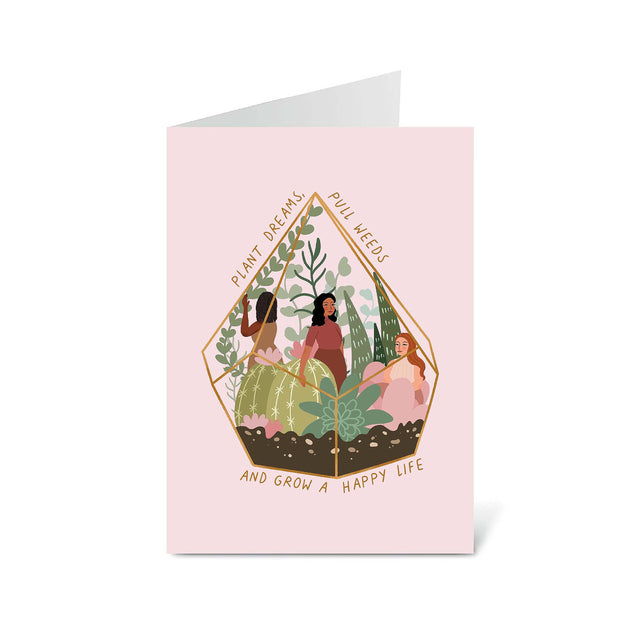 Grow A Happy Life Terrarium Greeting Card