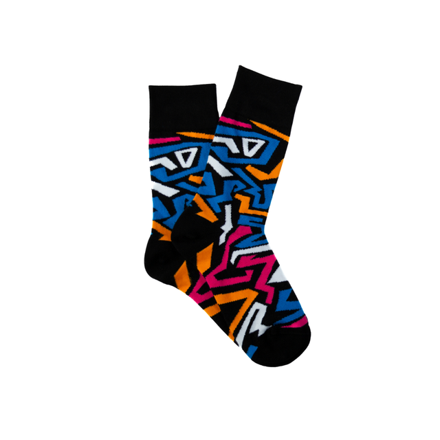 Afropop Socks (No tariff fee) - New Highlife Socks Black: L/XL