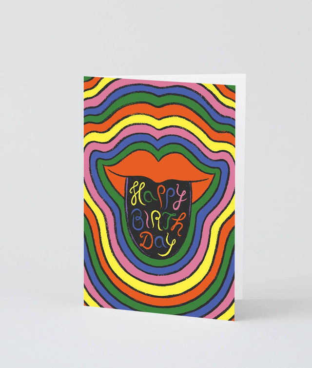 Wrap (US duties paid) - Happy Birthday Lips' Greetings Card
