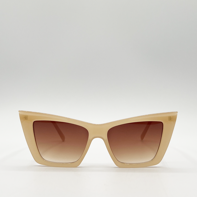 Mocha Oversized Cat Eye Sunglasses