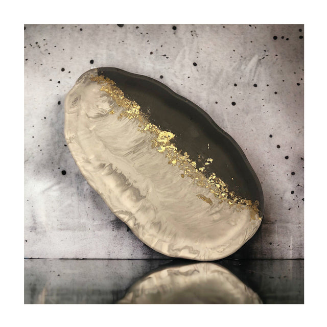 Handmade Jesmonite Oval Tray