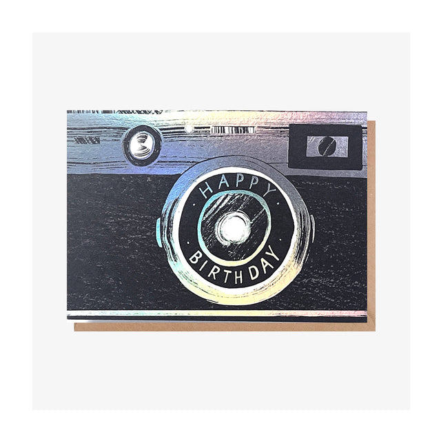 Happy Birthday Black Camera Card