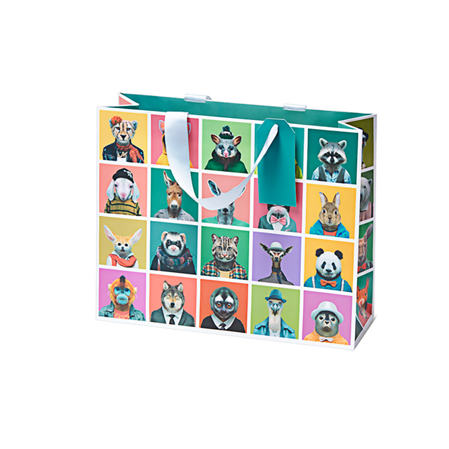 This fun and colourful luxury gift bag design from the talented Spanish designer and photographer Yago Partal features remarkable portraits of everyone’s favourite animals and birds. Who do they remind you of?