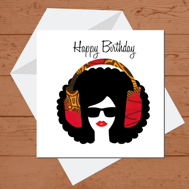 Afro Lips Birthday Card