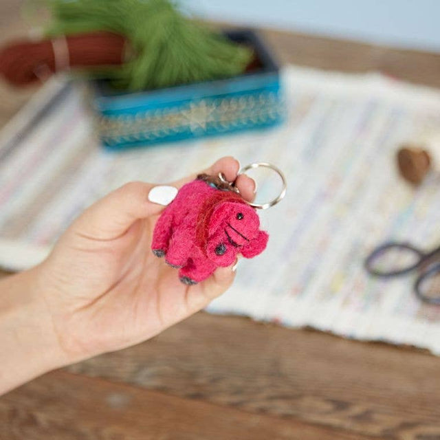 The Paper High Gift Company Limited - Felt Elephant Keyring - Handmade