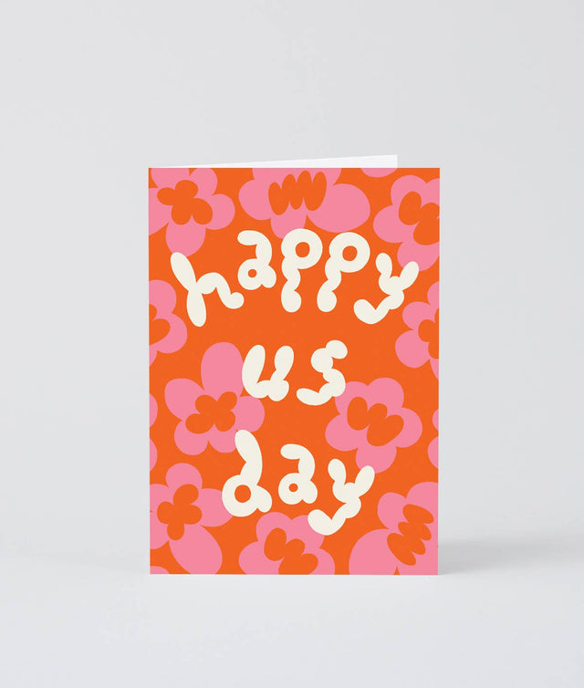 Wrap (US duties paid) - Happy Us Day Embossed Greetings Card