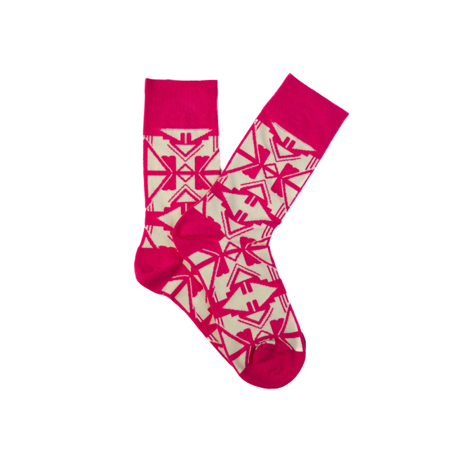 Afropop Socks (No tariff fee) - Shaka Pink Socks: L/XL