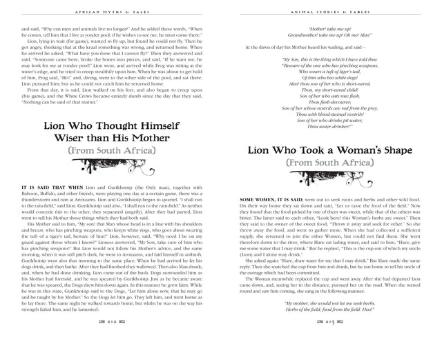 African Myths And Tales: Gothic Fantasy