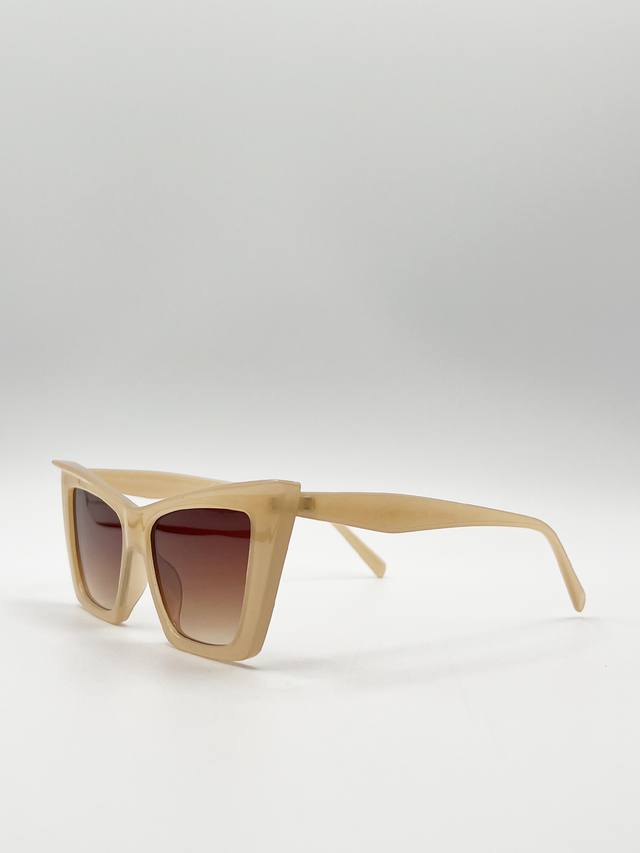 Mocha Oversized Cat Eye Sunglasses