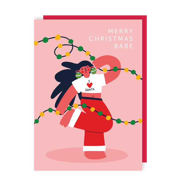 I Heart Santa Christmas Lights Card