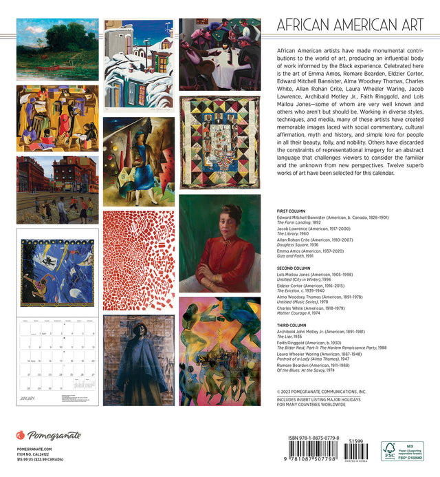 African American Art 2024 Calendar