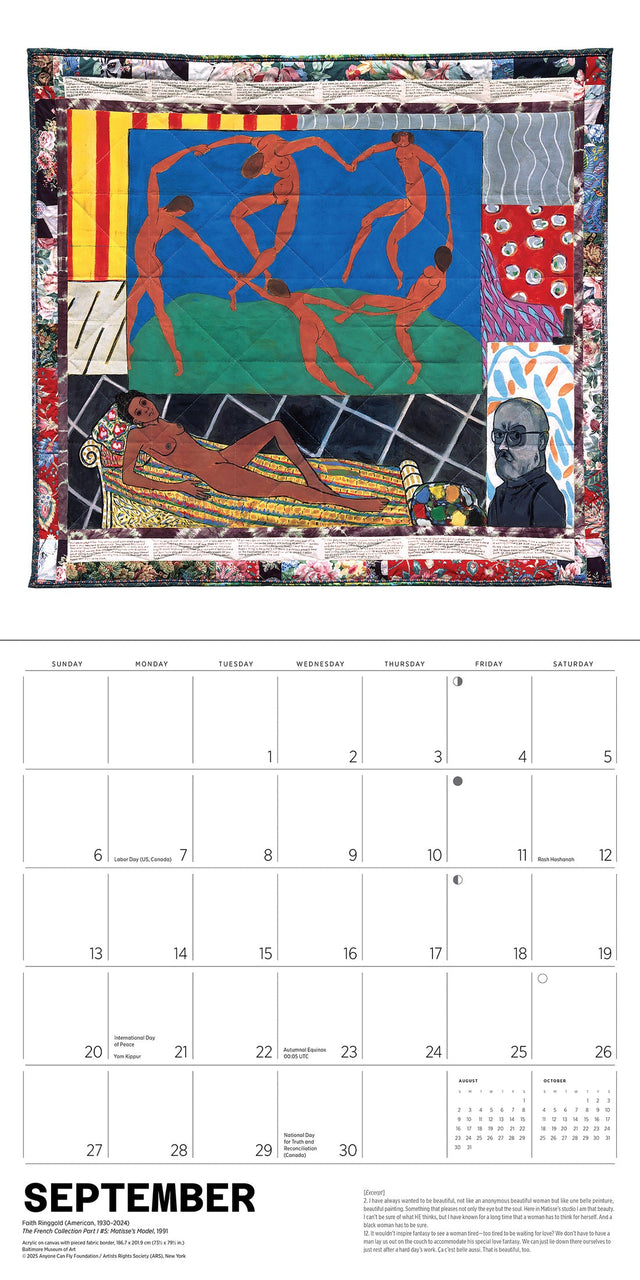 Faith Ringgold Wall Calendar 2026