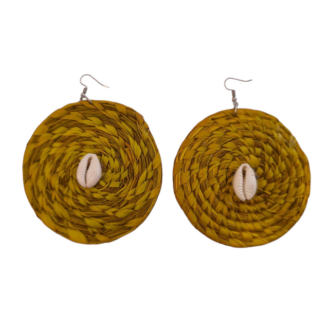 Cowrie Raffia Earrings