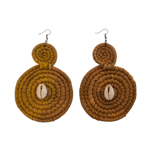 Cowrie Raffia Earrings
