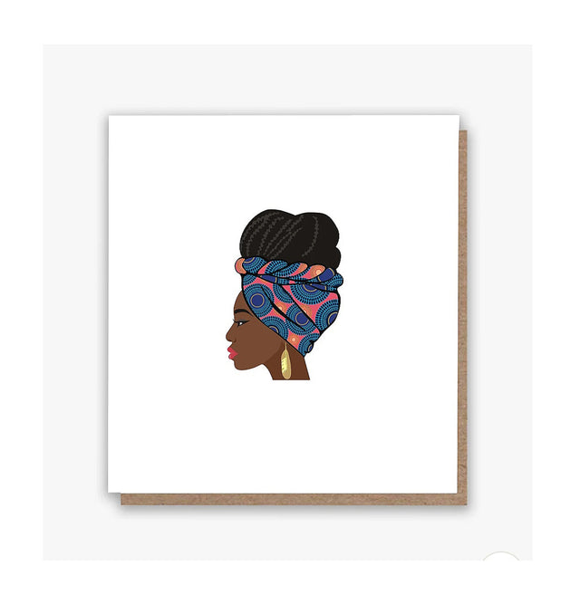 Ankara Headwrap Queen Greeting Card