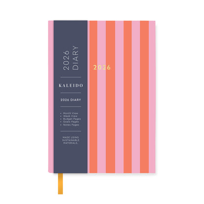 Candy Stripe Linen Cover 2026 Diary
