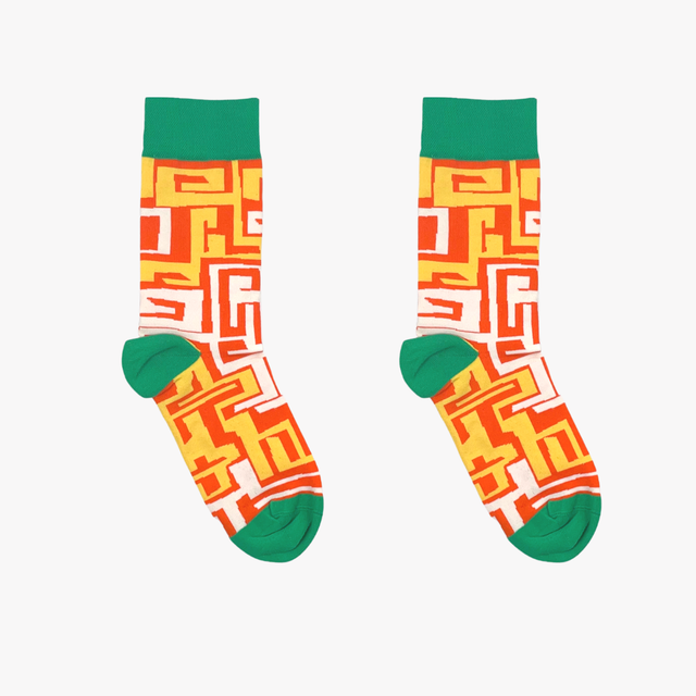 Street Life Orange Afropop Socks