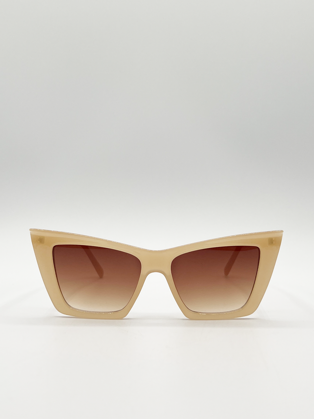 Mocha Oversized Cat Eye Sunglasses