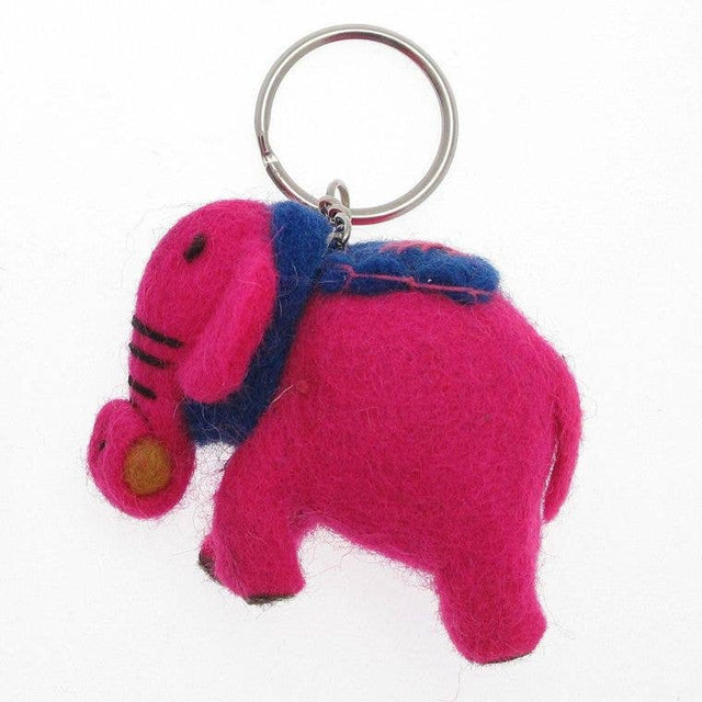 The Paper High Gift Company Limited - Felt Elephant Keyring - Handmade
