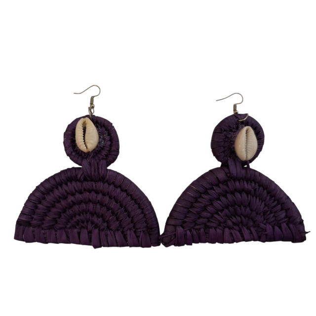 Cowrie Raffia Earrings