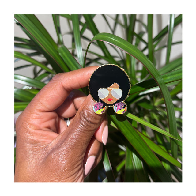 Brown Skin Girl Enamel Pin
