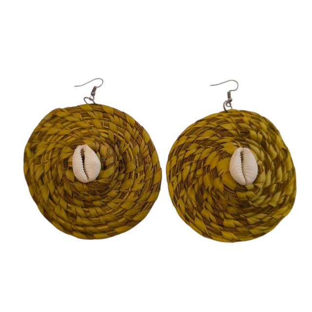 Cowrie Raffia Earrings