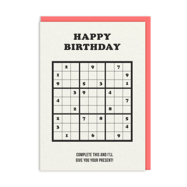 Happy Birthday Sudoku Card