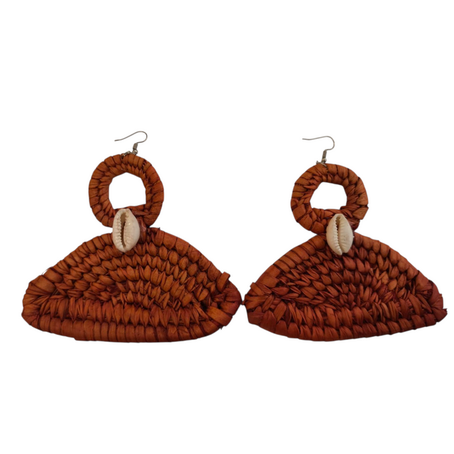 Cowrie Raffia Earrings