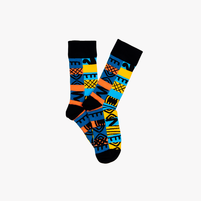 Adinkra Black Afropop Socks