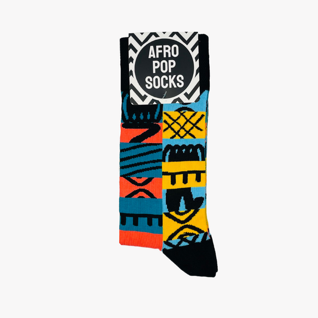 Adinkra Black Afropop Socks
