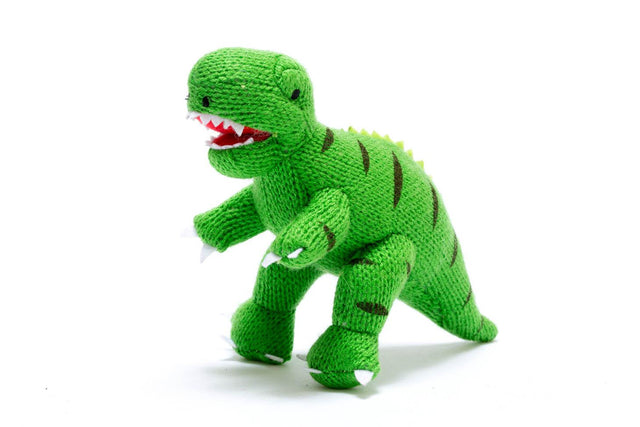 TERRY T REX - soft knitted toy for kids and toddlers.