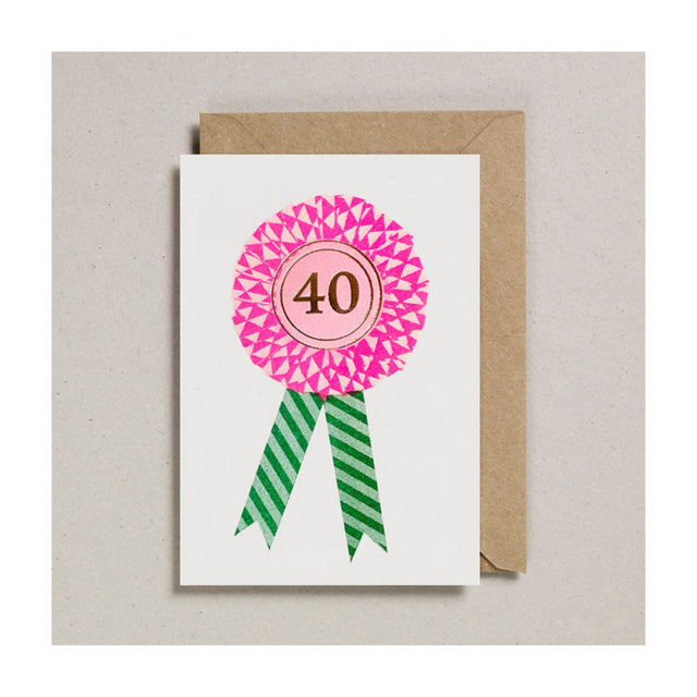 Riso Rosette Age 40 Card