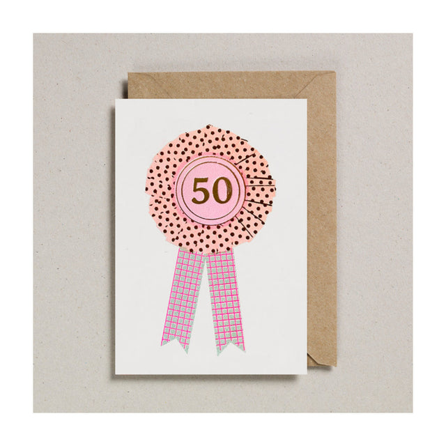 Riso Rosette Age 50 Card
