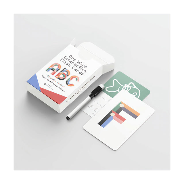 ABC Dry Wipe Interactive Reusable Flash Cards - Colourful