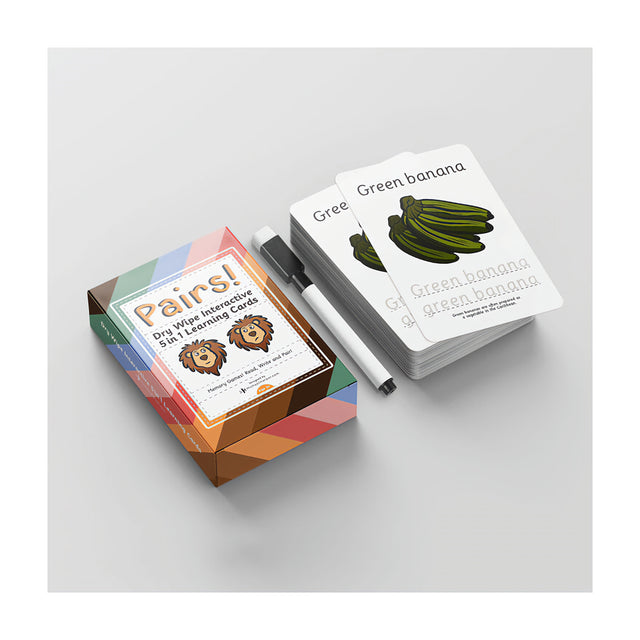 Pairs Dry Wipe Interactive 5-In-1 Reusable Learning Cards