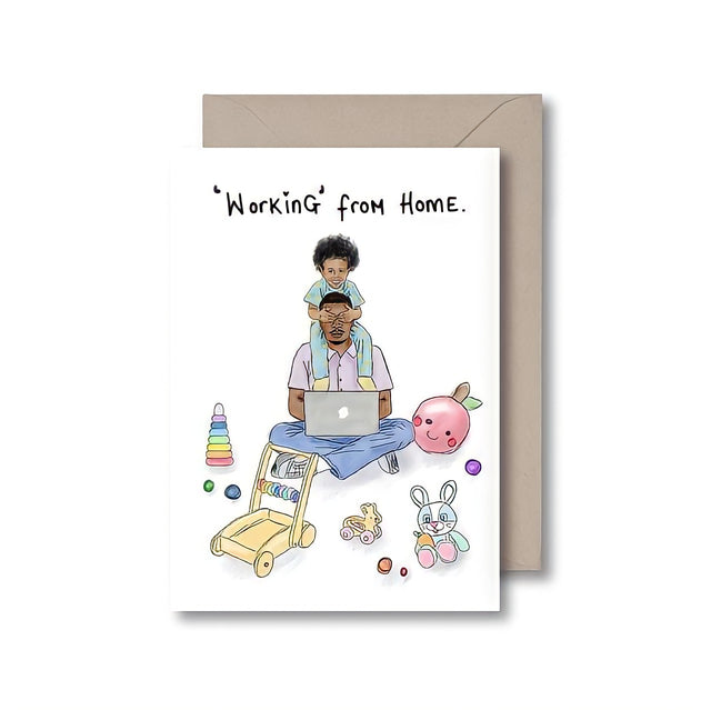 Working From Home Fathers Day Card
