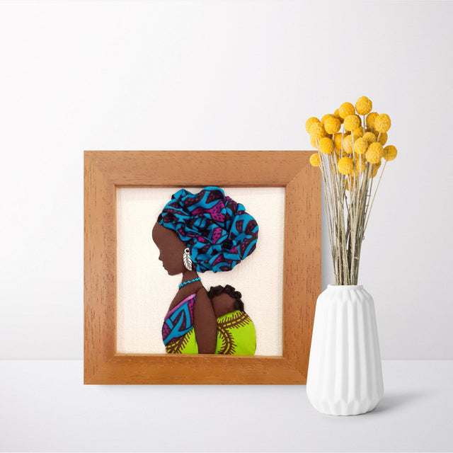 African Woman with Baby Quilted Wall Art