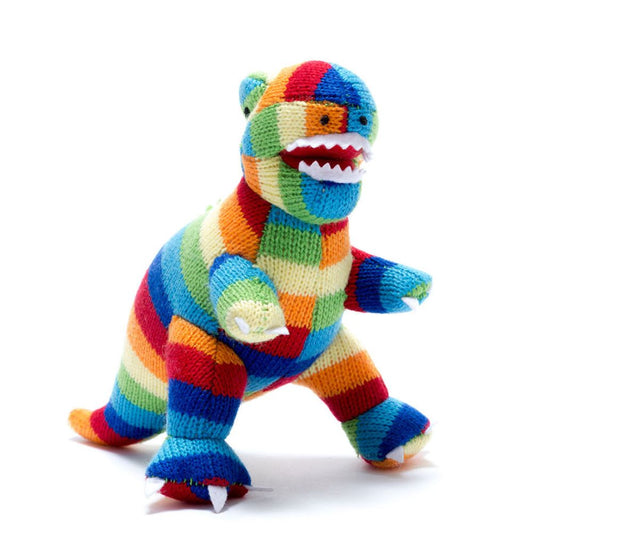 T Rex Knitted Dinosaur Rattle Toy